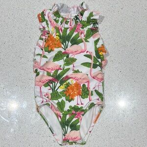 Janie and Jack Flamingo Print Swimsuit